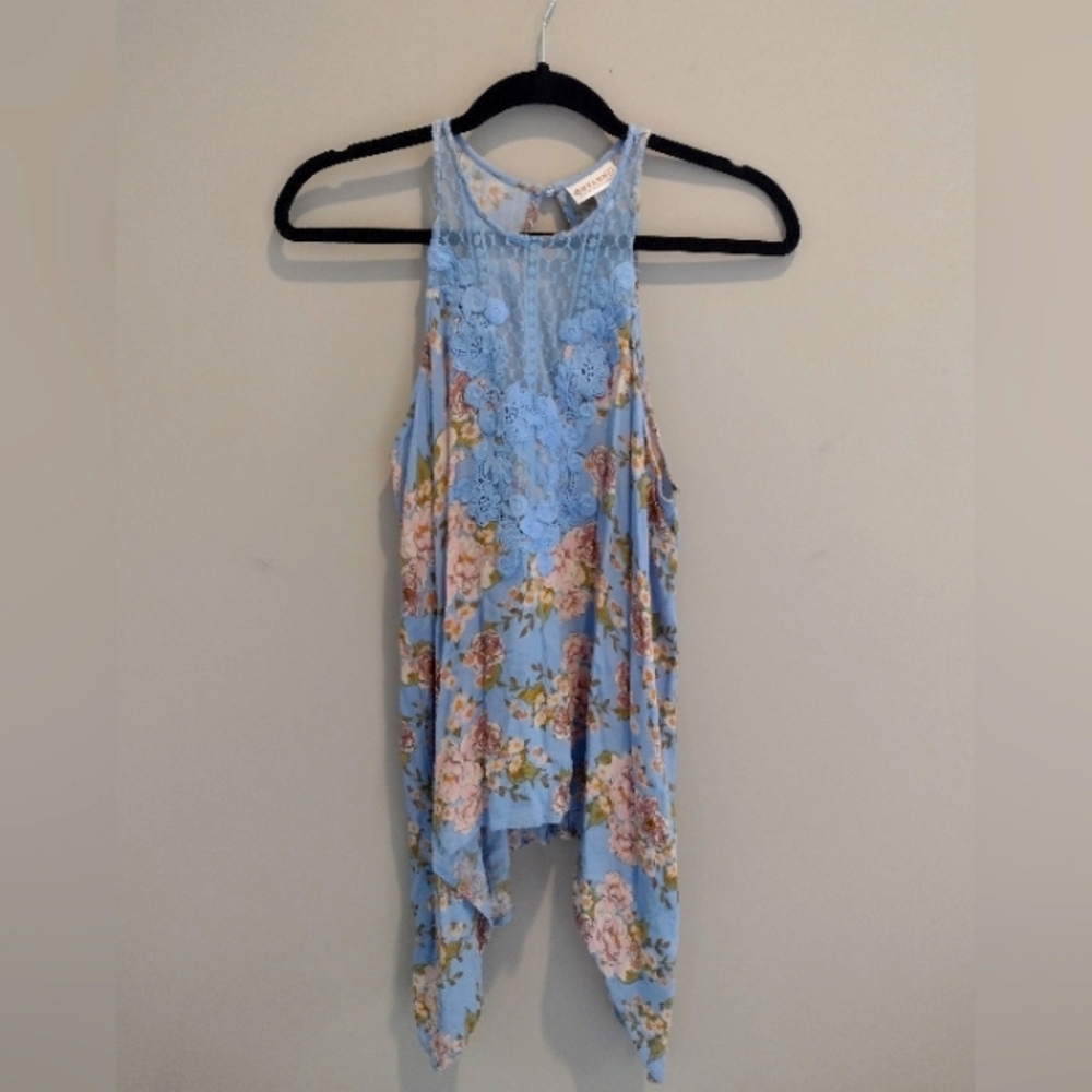 Women's Shyanne Blue Floral Lightweight Tank